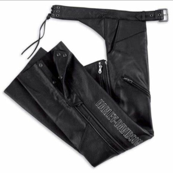 Harley-Davidson® Women's Deluxe Leather Motorcycle Chap Black 98097-06VW